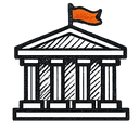 Capitol with flag