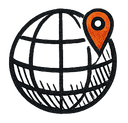 Globe with a pin